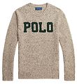 Polo Ralph Lauren Bluse - Uld - Brunmelerert m. Mørkegrøn