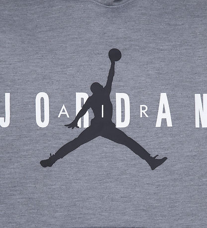 Jordan Hættetrøje - Gråmeleret m. Logo