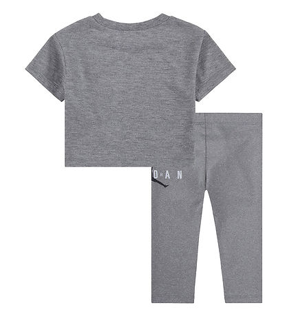 Jordan T-Shirt/Leggings - Gråmeleret m. Logo