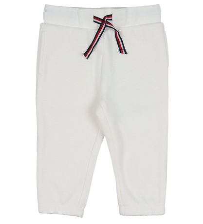Tommy Hilfiger Fleecesæt - Baby Check Stamp - Ancient White