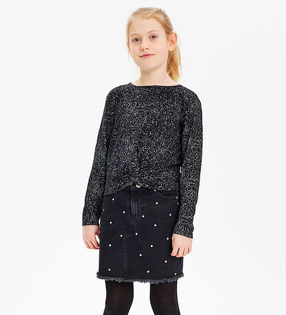 The New Nederdel - Denim - TnIsia - Sort m. Similisten