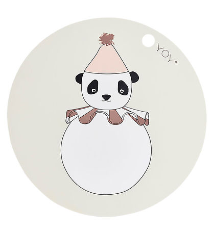 OYOY Dækkeserviet - Silikone - Panda Pompom - Offwhite