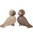 Kay Bojesen Træfigurer - Turtleduer - 9 cm - Eg/Røget Eg