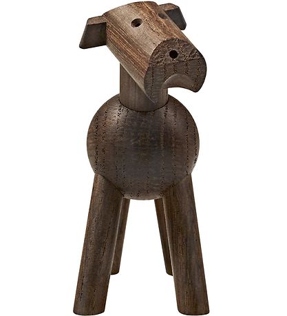 Kay Bojesen træfigur - Hund Tim - 8 cm - Røget Eg