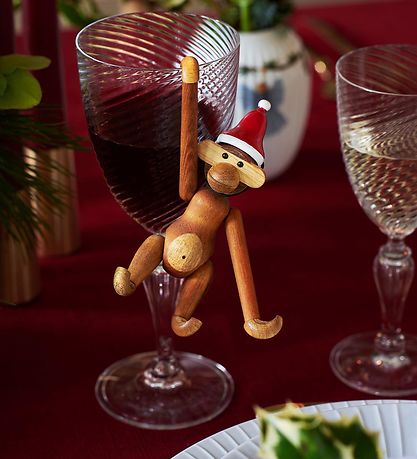 Kay Bojesen Træfigur - Nissehue - 4 cm - Mini - Rød/Hvid