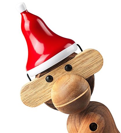 Kay Bojesen Træfigur - Nissehue - 6 cm - Lille - Rød/Hvid