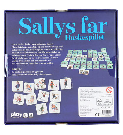 Forlaget Carlsen Vendespil - Sallys Far Huskespillet - 60 Brikke