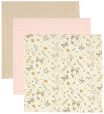 Cam Cam Stofbleer - 70x70 cm - 3-pak - Sommerfugl/Coral/Latte