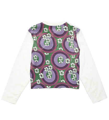 Marni Bluse - Hvid/Grøn/Lilla m. Blomster