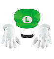 Disguise Costume - Luigi Hat w. Mustache & Gloves