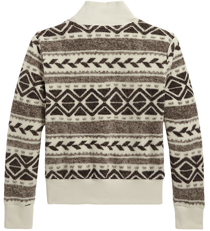 Polo Ralph Lauren Fleecetrøje - Holiday - Creme/Brun m. Mønster
