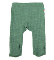 Joha Leggings m. Fødder - Uld - Grøn