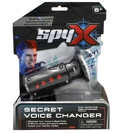SpyX - Secret Voice Changer - Sort/Sølv