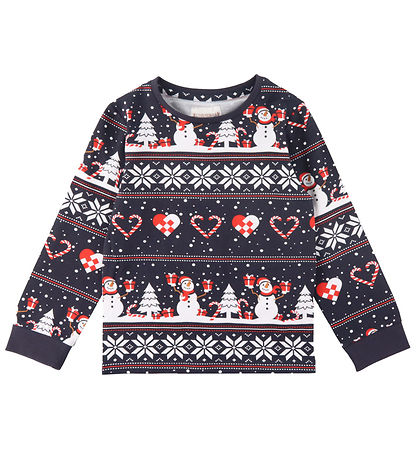 Jule-Sweaters Nattøj - Julehjerte Pyjamas - Navy