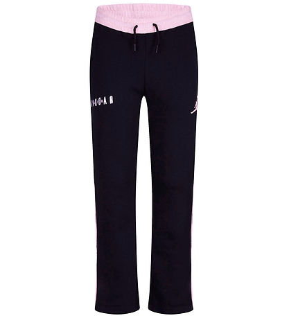 Jordan Sweatpants - Sort/Rosa m. Fløjl