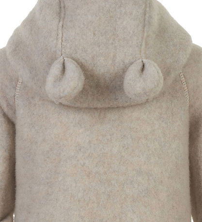 Mikk-Line Køredragt m. Hætte - Uld - Melange Offwhite