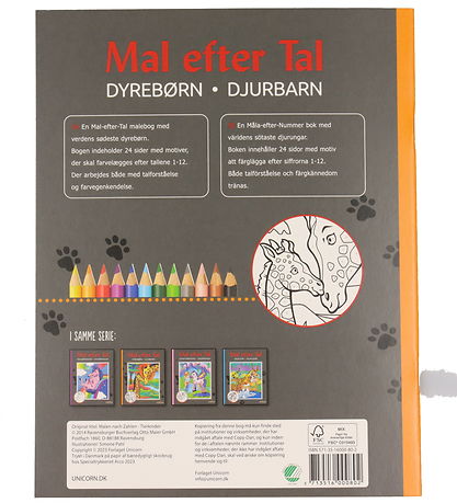 Mandalas Malebog - Mal efter Tal - Dyrebørn