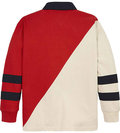 Tommy Hilfiger Polobluse - Colorblock Rugby - Rød/Hvid
