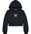 Tommy Hilfiger Hættetrøje - Viskose - Crest Logo - Desert Sky