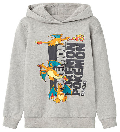 Name It Hættetrøje - NkmOtt Pokemon - Grey Melange