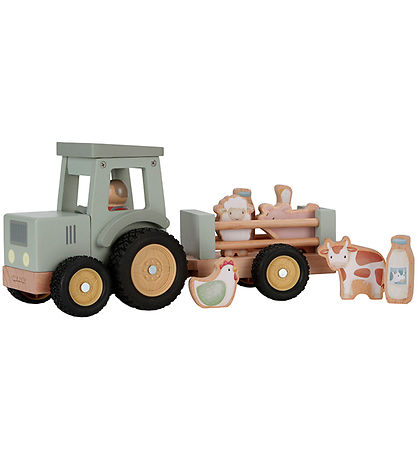 Little Dutch Traktor m. Trailer - Træ - Little Farm