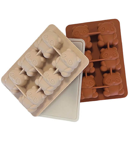 Mikk-Line Isterningbakker - 2-pak - Silikone - White Swan/Brown 