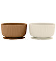 Mikk-Line Skåle - 2-pak - Silikone - White Swan/Brown Sugar