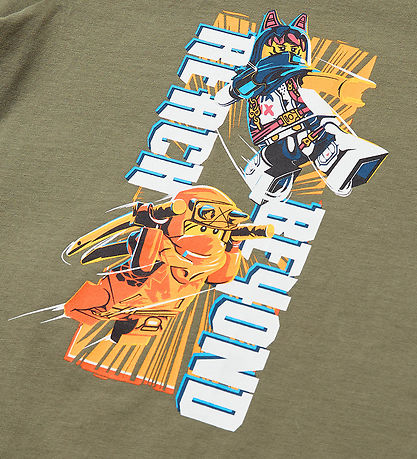 LEGO® Ninjago T-shirt - LWTano 132 - Støvet Grøn m. Print