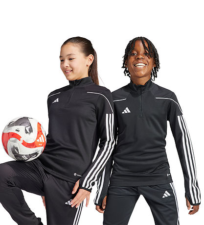 adidas Performance Bluse - Tiro 23 Leauge - Sort/Hvid m. Lynlås