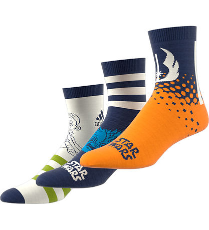 adidas Performance Strømper - 3-pak - Hvid/Blå/Orange m. Star Wa