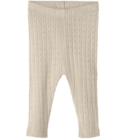 Lil' Atelier Leggings - Noos - NbfRachel - Fog m. Hulmønster