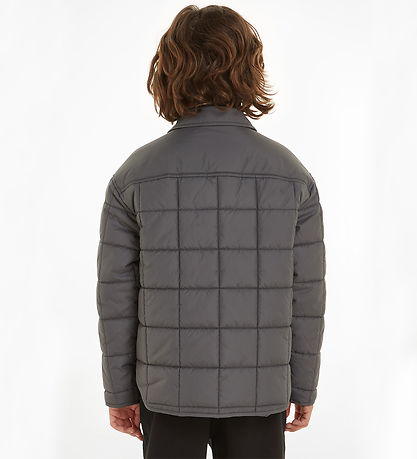 Calvin Klein Termojakke - Quilted Badge - Mørkegrå