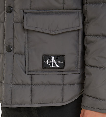 Calvin Klein Termojakke - Quilted Badge - Mørkegrå