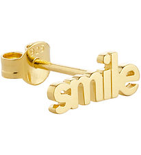 Design Letters Ørering - 1 stk. - SMILE - 18K Guldbelagt