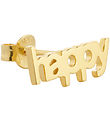 Design Letters Ørering - 1 stk. - HAPPY - 18K Guldbelagt