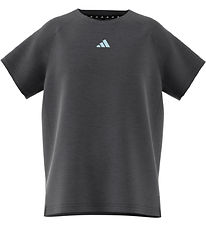 adidas Performance T- shirt - JG Tee Lux - Grå Meleret