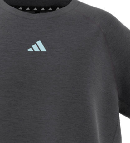 adidas Performance T- shirt - JG Tee Lux - Grå Meleret