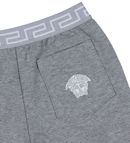 Versace Sweatshorts - Gråmeleret m. Hvid