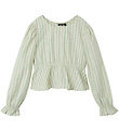 LMTD Bluse - NlfTipsy - Cropped - Turtledove/Créme De Menthe Str