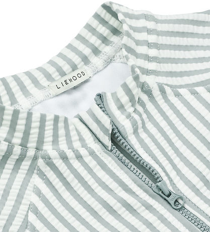 Liewood Badeheldragt - Max Seersucker - UV40+ - Stripe Sea Blue/