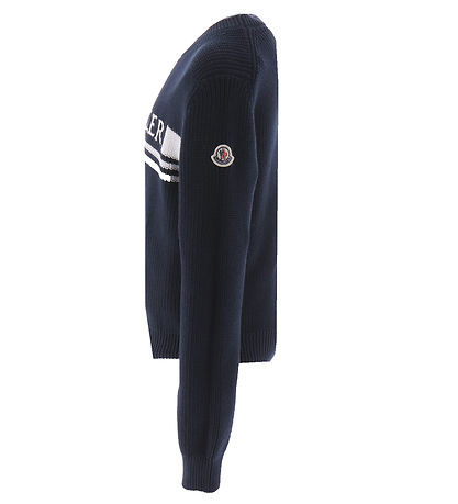 Moncler Bluse - Strik - Bright Blue m. Hvid