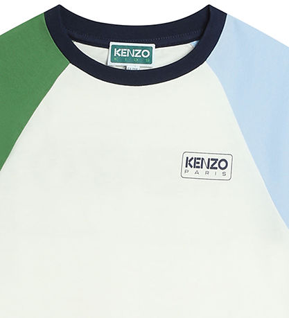Kenzo T-shirt - Ivory m. Grøn/Lyseblå