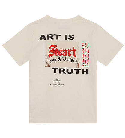 Zadig & Voltaire T-shirt - Kita - Cream m. Tekst