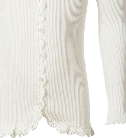 Rosemunde Cardigan - Rib - Silke/Bomuld - Noos - New White