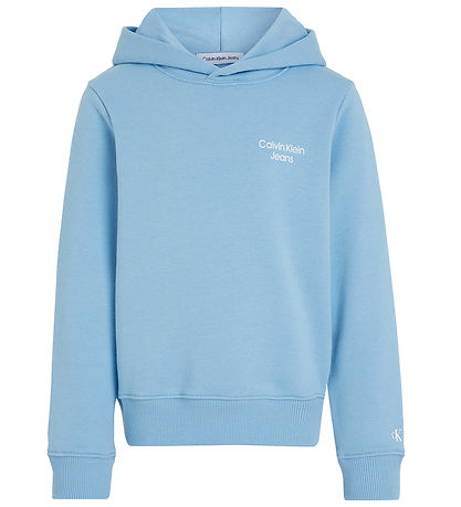 Calvin Klein Hættetrøje - Stack Logo - Dusk Blue