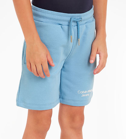Calvin Klein Sweatshorts - Stack Logo Jogger - Dusk Blue