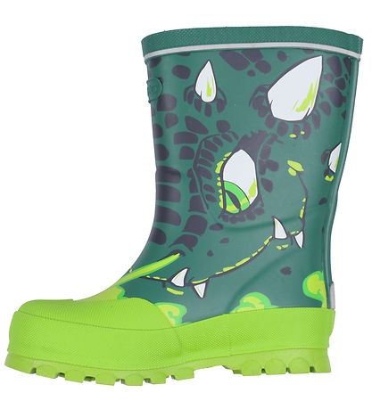 Viking Gummistøvler - Jolly - Bottlegreen/Multi m. Drage