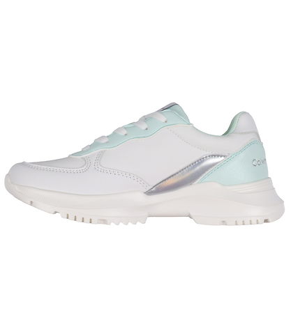 Calvin Klein Sko - Low Cut Lace Up - Hvid/Aquamarine