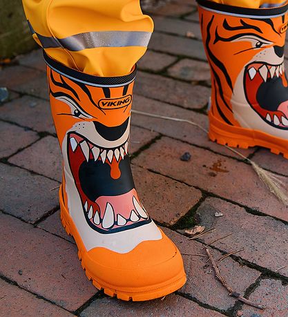 Viking Gummistøvler - Jolly - Orange/Multi m. Tiger