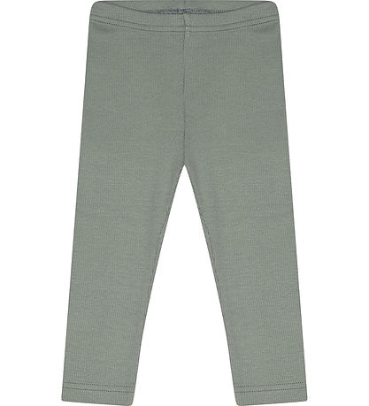 Petit Piao Leggings - Rib - Modal - Green Shadow